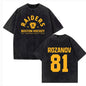 High Quality Cotton Vintage Washed Heated Rivalry Ilya Rozanov 81 Boston Raiders T Shirt Men Scott Hunter Shane Hollander Acid