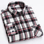 Pure Cotton Men's Plaid Shirt Long Sleeve Regular Fit Men Casual Oversized Shirt Leisure Autumn Male Blouse New Plus Size