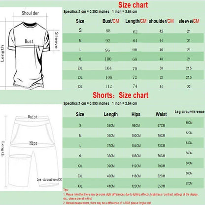 Summer Fashion Trendy Casual Sports Two Piece Set Youth Men's Short sleeved T-shirt+Shorts Set