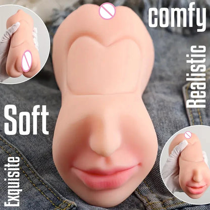 3D Flesh The Light Male Masturbation Artificial Vagina Ass Mouth Silicone 3 In 1 Adult Sex Toy Sex Doll For Man Pocket Pussy Ass