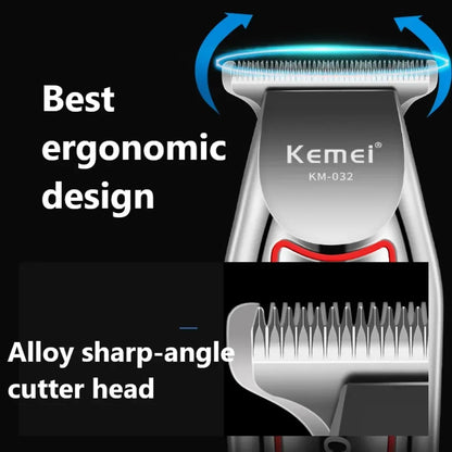 Kemei KM-032 Professional Hair Trimmer Electric Beard Trimmer for Men Hair Clipper Hair Cutter Machine Haircut Grooming Kit