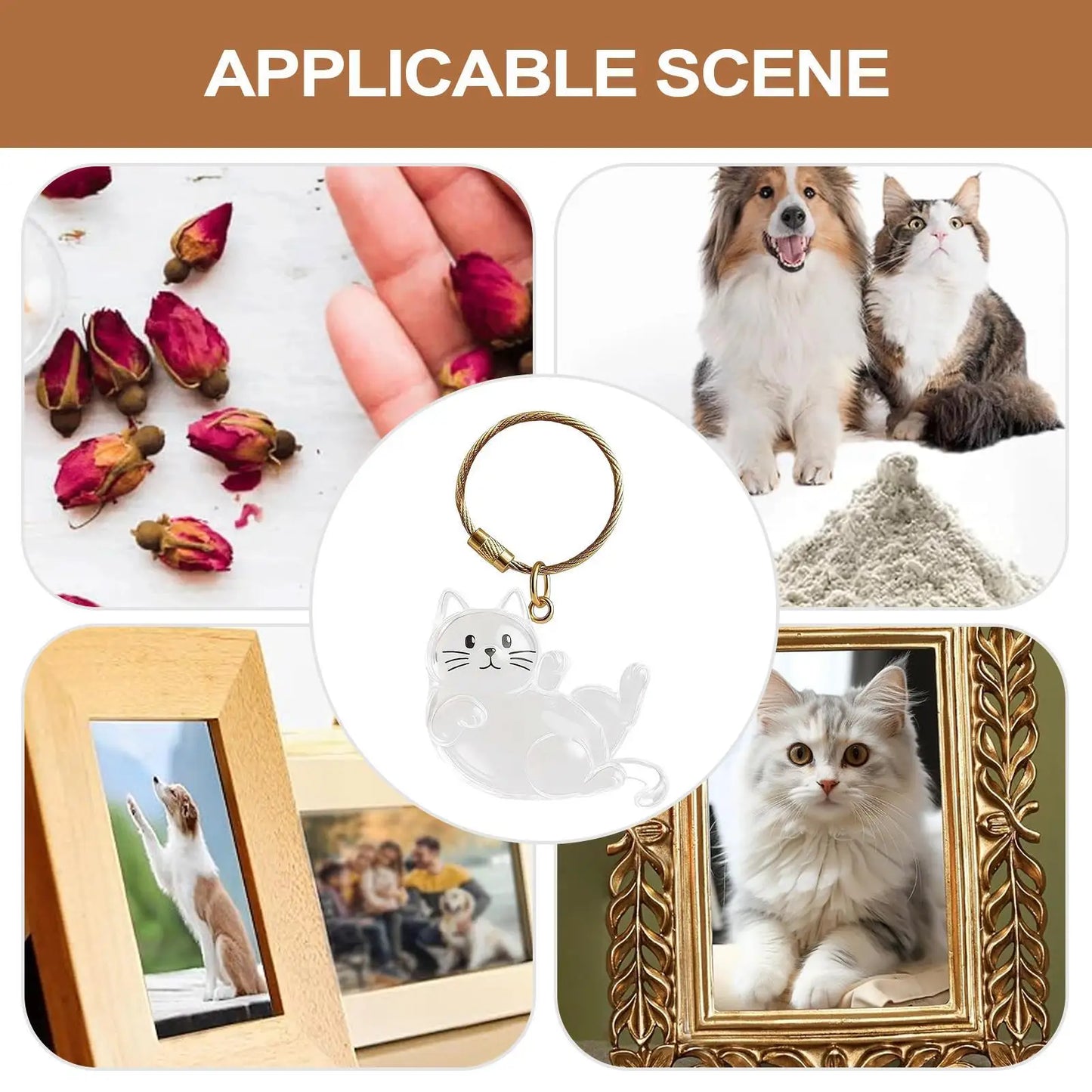 2x3x6cm Pet Hair Keychain Holder, Portable Cat Dog F ur Pendant For Bag, Keepsake Key Ring For Backpack Purse Wallet, Cute Gift