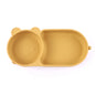 Baby Silicone Suction Cup Bowl Cute Bear Design Macaron Color 100% Food Grade Silicone BPA Free Double plate design for meals