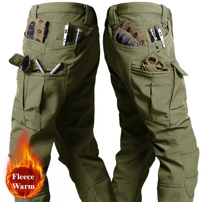 Winter Soft Shell Mens Tactical Set Outdoor Windproof Waterproof Warm Combat Suit Multi Pocket Thickened Camo Hunting Uniform