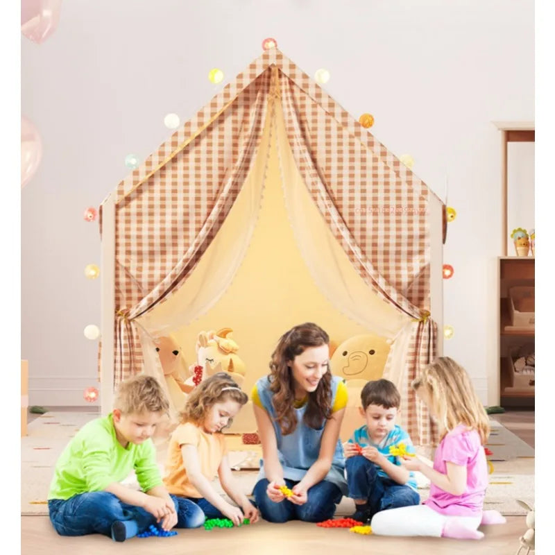 Large Castle Play Tent Foldable Play House Portable Small Playhouse Ideal Home Game Tent for Playroom Backyard Fun Activities