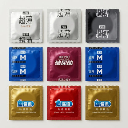 Condoms Random Surprise Mix - 10/20/30/40/50pcs Fashionable Latex Condoms for Men, Safe Protection, Mystery Night Adult Sex Toys
