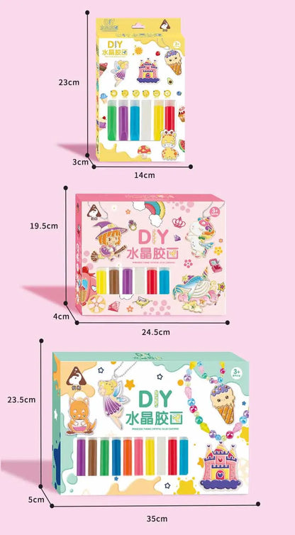 DIY Crystal Gel Painting Kit Craft Handmade Toy Children Graffiti Coloring Gift Fairy Tale & Animal Themes Educational Art Kits