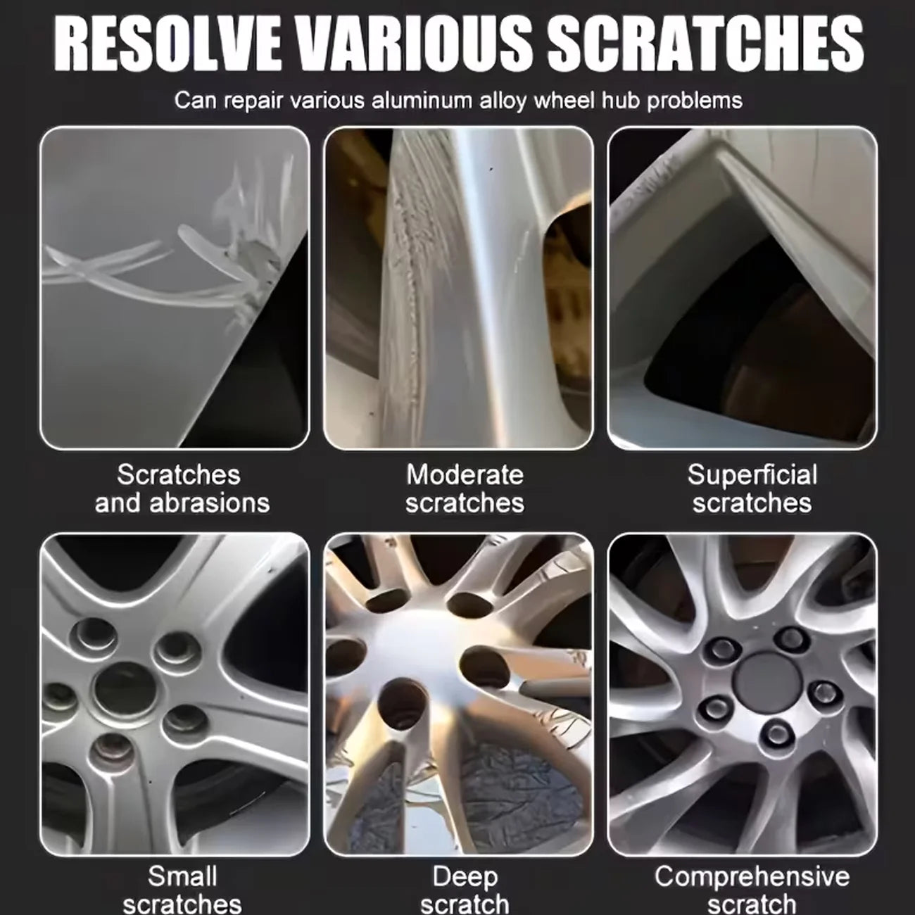 KJM 30g Alloy Wheel Scratch Remover And Oxidation Restorer Paste Repair for Car Rims Wheel Hub Care