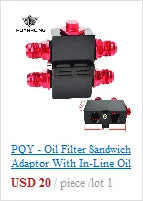 Universal 13 Rows Oil Cooler Kit + Oil Filter Sandwich Adapter + Nylon Stainless Steel Braided An10 Hose W/ PQY Sticker+Box