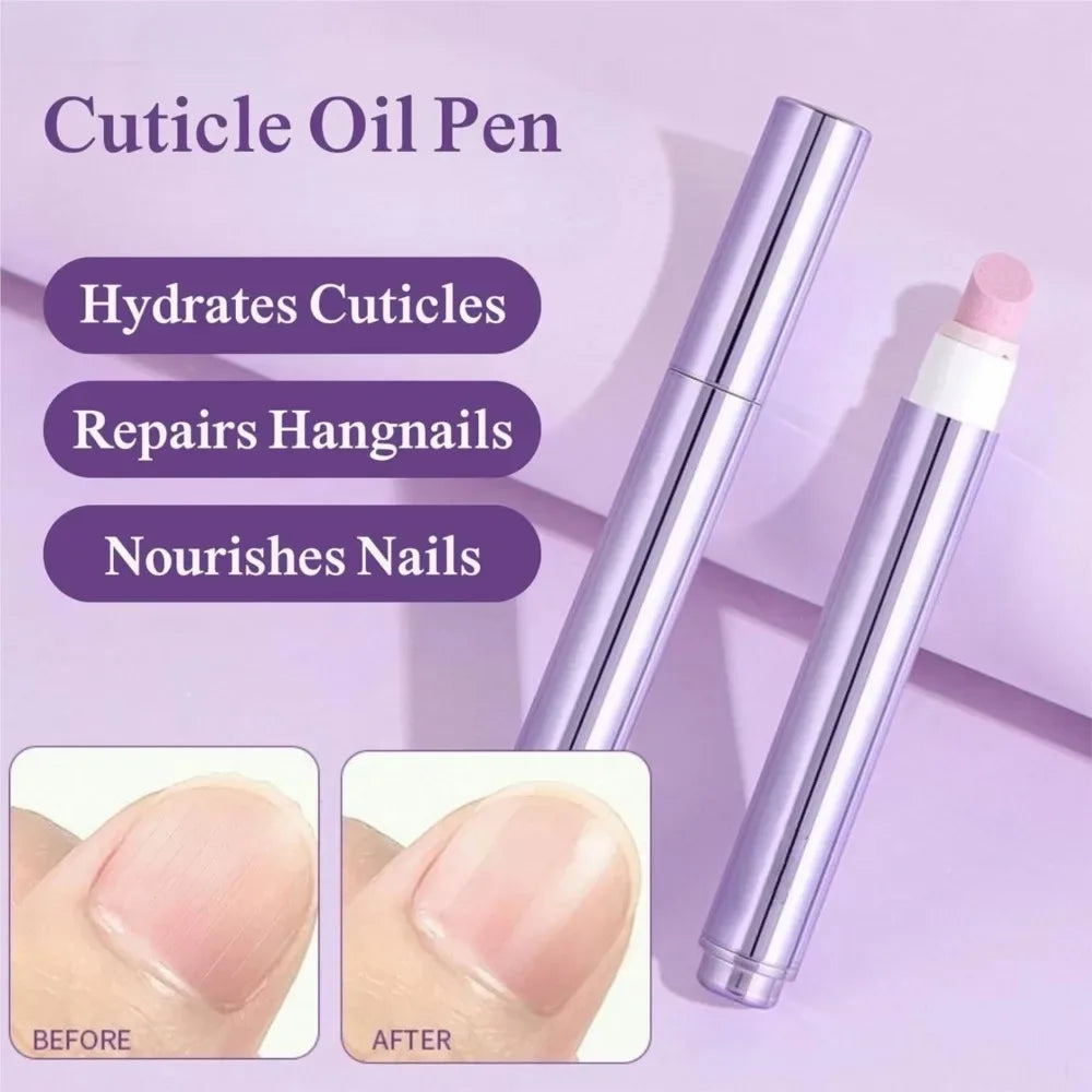 5PCS 3-in-1 Cuticle Oil Pen DeadSkin Remover Cuticle Pusher Grinding Pen With Ceramic Tip Cuticle Remover Pen Nail Care Tool