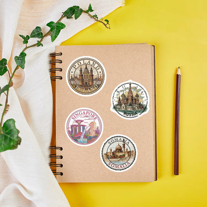 50 Pcs Cartoon Stamp Graffiti Stickers Waterproof Vinyl Decals for Laptop Phone Case Luggage Journal Gift