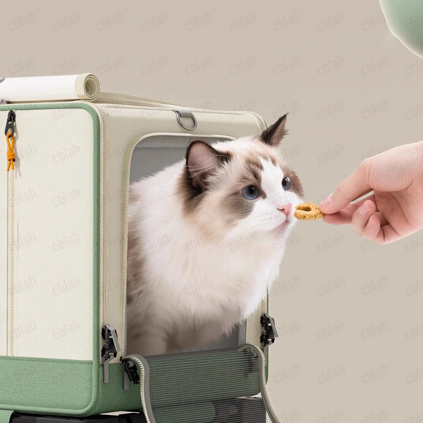 Extra Large Cat Carrier with Wheels - Foldable Pet Stroller for 2 Cats, Breathable Dog Travel Backpack Trolley Pushcart