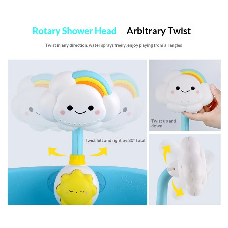 Baby Bath Toy Cloud Faucet Shower Sprinkler Water Spray Game Toy Kids Bathroom Gift