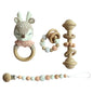 Baby Pacifier Clip Crochet Koalas Handbell Rattle Doll Teether Pacifier Chain Clips Set Dummy Chain Cartoon Teething Toy