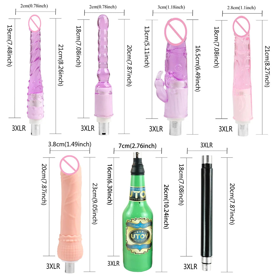 FREDORCH Sex Machines More Attachment Masturbating Pumping Sex Gun Adjustable with Dildo Couples Sex Toy Love Machine for Couple