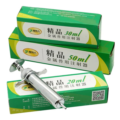 Animal Syringe for Pig Cattle Sheep Stainless Steel  Reusable Syringe Injector Vet Tools Farm Supplies Veterinary  Syringe Hypod