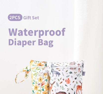 Elinfant 2pcs Waterproof Mini Storage Bag For Swimming,Beach&Gym,18*25cm Waterproof Diaper Bag,Wet Dry Bag