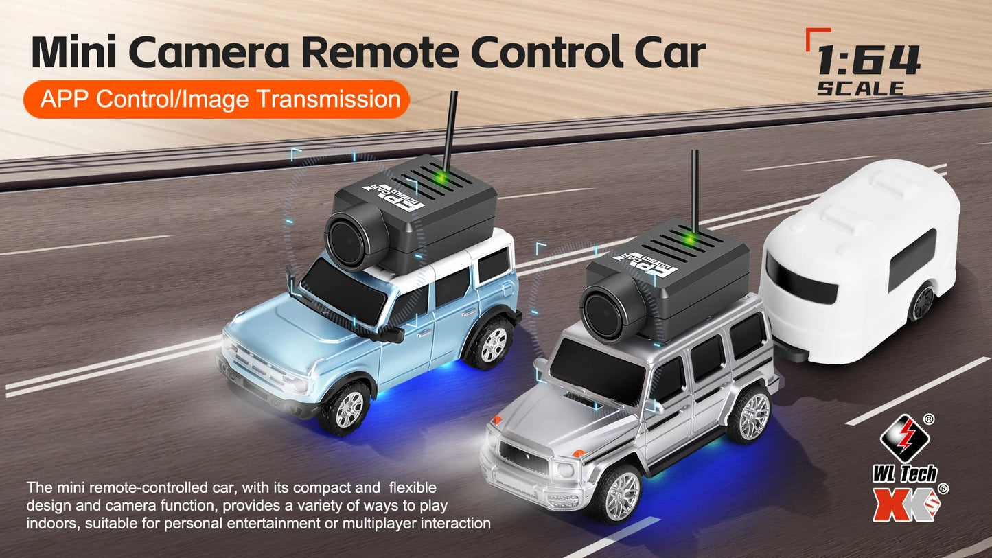 WLtoys 1/64 Mini RC Car with 720P FPV Camera Wifi APP Control 2.4G Reomte Contorl Racing Vehicle Toy for Children 6405 6406