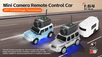 WLtoys 1/64 Mini RC Car with 720P FPV Camera Wifi APP Control 2.4G Reomte Contorl Racing Vehicle Toy for Children 6405 6406
