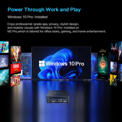 Mini PC MLLSE M2 Pro, processor Intel J3710, 8 GB RAM, ROM Go, Wi-Fi 5, BT 4.2, Windows 10 miniature desk computer