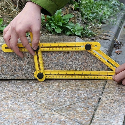 1PC Multi-Functional ABS Plastic 4-Fold Ruler - Foldable Measuring Tool for Woodworking, DIY & Construction