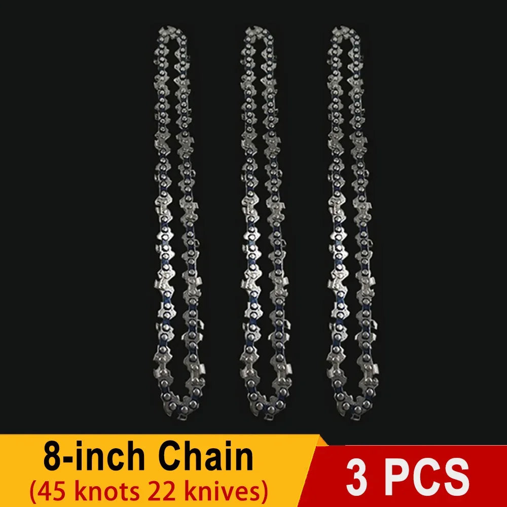 Chain for Mini Chainsaw 8 Inch 1/4"P Electric Saw 45 knots 22 knives Saw Blade Wireless Mini Saw Bar Chain Guid Logging Chainsaw
