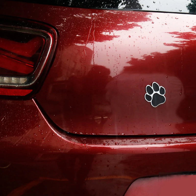 Car Stickers Footprint Metal Dog Paw Truck Decals for Zinc Alloy Auto Decoration