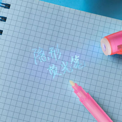 5Pcs 2 in 1 Luminous Light Invisible Ink Pen with UV Light Check Money Light Toy Kids Drawing Secret Magic Pens Fluorescent Pen