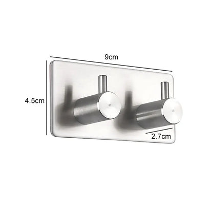 Stainless Steel Self-Adhesive Hooks Towel Holder Coat Hooks Strong Hardware Hanging Hook Metal Sticky Hooks Bathroom Accessories