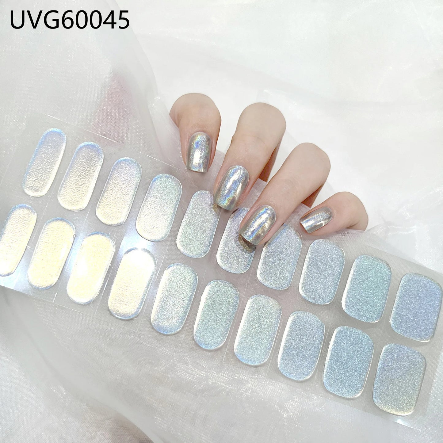20/22Tips UV Semi cured Gel Nail Stickers Waterproof Long Lasting Full Gel Nail Wraps Press On Nail Decal DIY Manicure