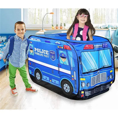Game House Play Tent Fire Truck Police Bus Foldable Pop Up Toy Play House Children Toys Tent Ice Cream Firefighting Model House