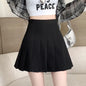 Preppy Style Women Pleated Skirt High Waist A-Line Mini Skirt School Girl Skirt JK Uniform Skirt Skater Skirt Black Plus Size