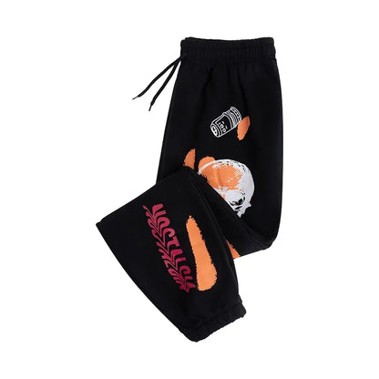 2025 Women Sweatpants Joggers Y2K Harajuku Cartoon Skull Printed Streetwear Sweatpants Pants Casual High Waist Sweatpants Y2K