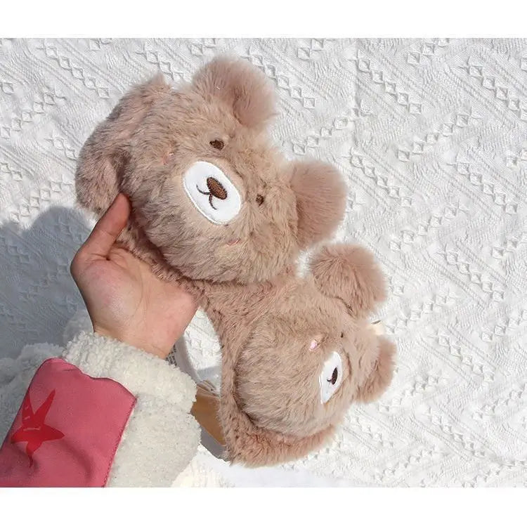 Soft and Cute Bear Japanese-style Lingerie for Women, Autumn and Winter Cartoon Plush Comfortable and Adorable Girl Bra