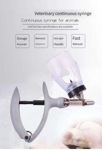Factory Direct Sales High Quality  Wholesale Price 2ml5ml Insert Bottle Animal Continuous Syringe Pig Beef Sheep Chick