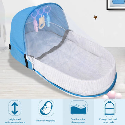 Baby Travel Bed Tight Stitching Baby Travel Cot Soft Linen Cotton Tear Resistant Multifunctional Comfortable Touch for Garden