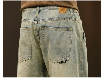 Men's 95% Cotton Jeans High Quality Loose Harem Pants Fashion Baggy Casual Outdoor Work Denim Pants Brand Men's Clothing