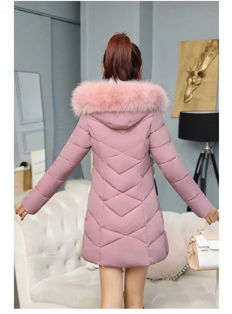 Winter New Fashion Long Cotton-padded Coat Womens Casual Hooded Parkas Womens Winter Jacket Coat Down Jacket Female