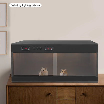 Reptile Lounge Habitat with Glass Sliding Door and Intelligent Thermostat, Reptile Breeding Box, PVC Reptile Pet Feeding Box