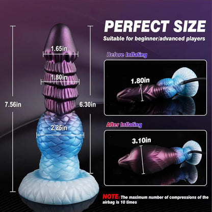 New Inflatable Animal Penis Anal Plug Vagina Anus Dilator Silicone Butt Plug Inflatable Anal Plug Expandable Butt Dilator SexToy