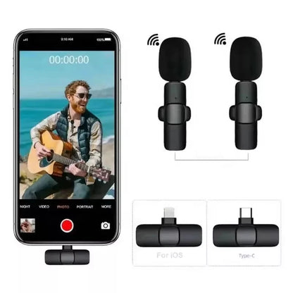 Wireless Lavalier Microphone for iOS/Type-C with Noise Reduction and Hall Effect-Wireless Lavalier Microphone for Livestreams