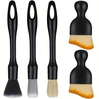 Car Detailing Brushes Kit Automotive Interior Dust Washing Brush Vehicle Microfiber Sweeping Brush Car Wheel Hole Cleaning Tools