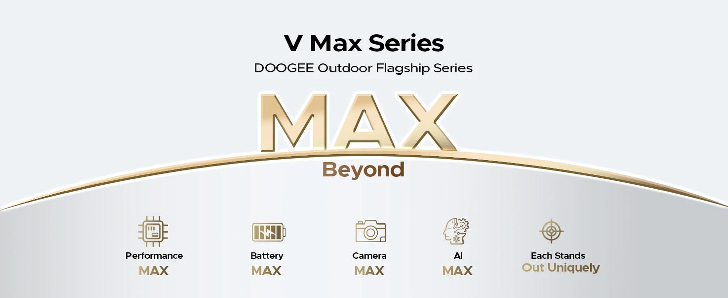 DOOGEE V Max LR 5G Rugged Phone Laser Rangefinder Dual Camping Lights 16GB 512GB ROM 6.78'' Display 20500mAh Battery Smartphone