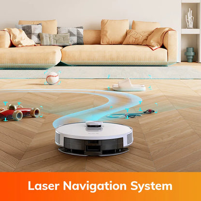 ILIFE V30 Robot Vacuum Cleaner, Laser Navigation, 10000Pa Suction, Up to 150min Runtime, APP Control, Customizable Cleaning, 2-in-1 Vacuum & Mop, No-Go Zones, Multi-Floor Mapping, Support Voice Assistance