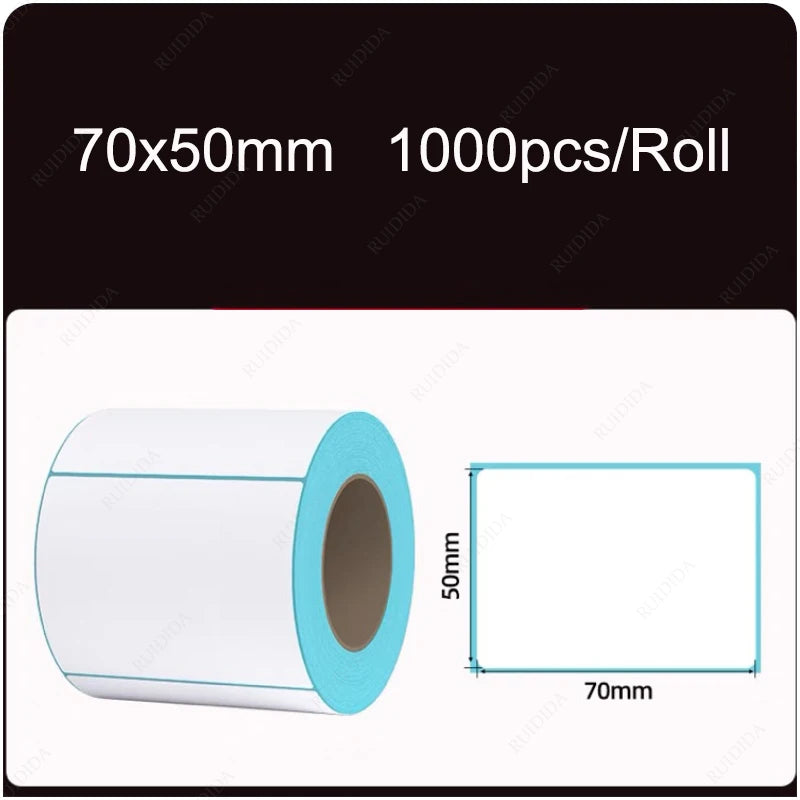 Width 40/50/60/70/80/90/100mm Self-Adhesive Stickers Shipping Thermal Label Barcode SKU Label Price Tag no Carbon Band Required