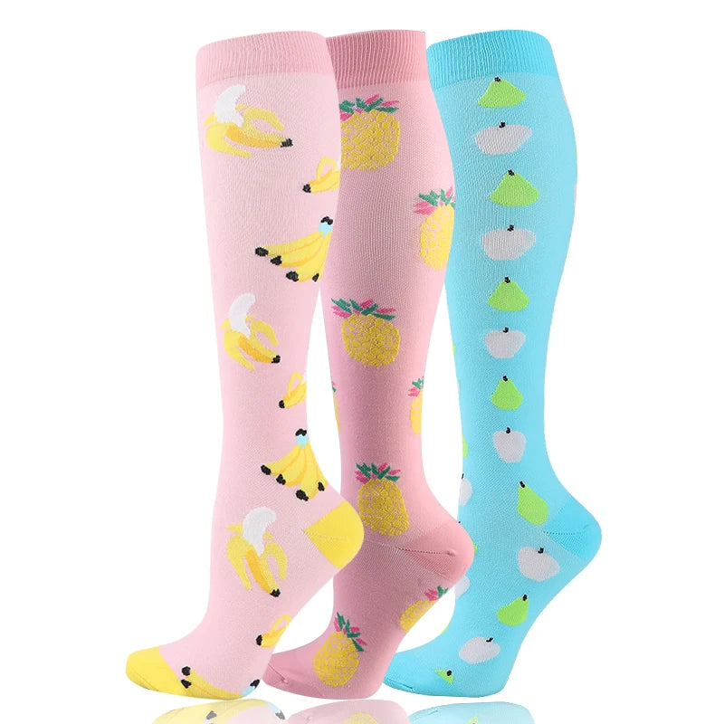 58 Styles 3 Pairs/Pack Compression Socks Knee High 30MmHg  Women Men Sports Socks Edema Diabetes Varicose Veins Running Socks