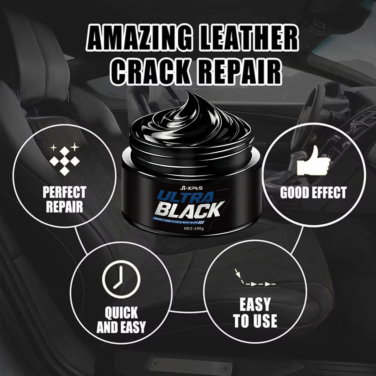 Car Plastic Restorer Cream Leather Care Anti-Aging Deep Moisturizing Restore Shine  Auto Detailing Long-Lasting YT2032