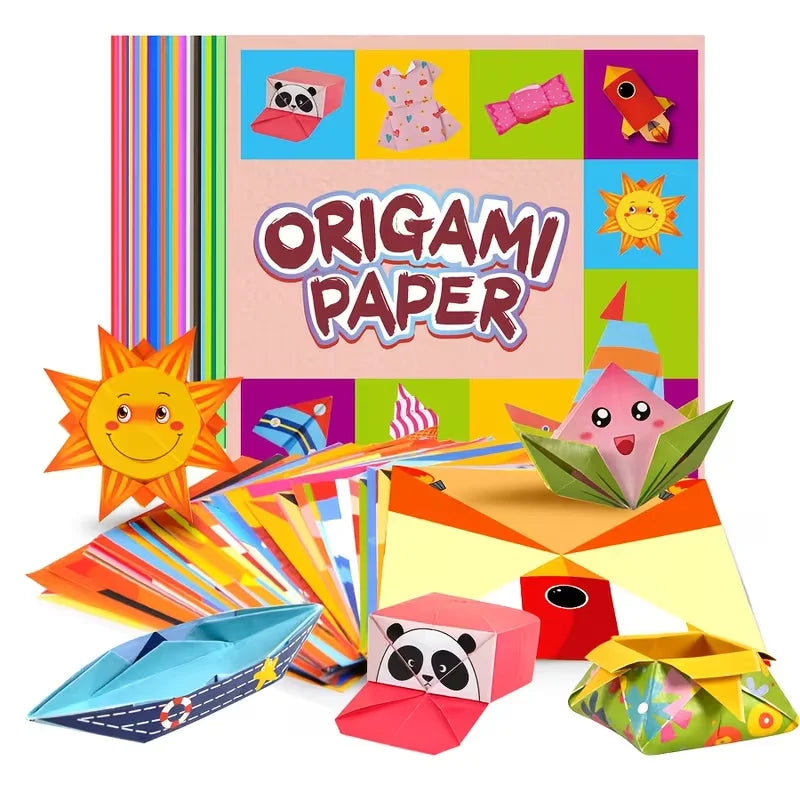Creative Origami Set, Including 54 Double-Sided Origami Sheets and Instruction Booklet, Suitable for DIY Art and Craft Projects