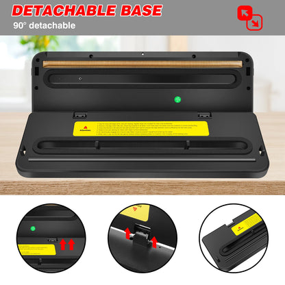6 in 1 Vacuum Sealer Machine, 6 Modes Multi-Functional Food Vacuum Sealer with 10PCs Vacuum Bags, 30cm Longer Seal Food Sealer Built-In Cutter, Keep Meat Vegetables Snacks Fruits Grains Fresh