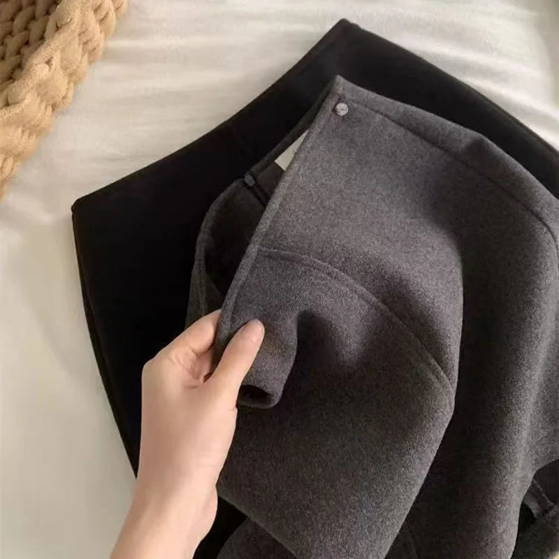 2026 Autumn Winter Vintage Woolen Skirts Women Korean Temperament A-Line Short Skirt Ladies Elegant Versatile Thick Mini Skirts